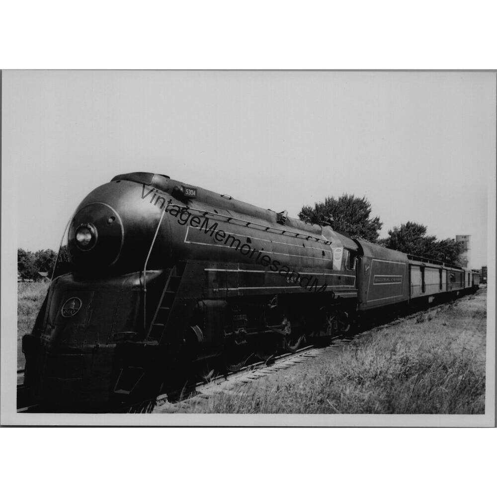 Vtg baltimore & ohio railroad bo‎ 5304 steam locomotive 5"x7" real photo t2-172